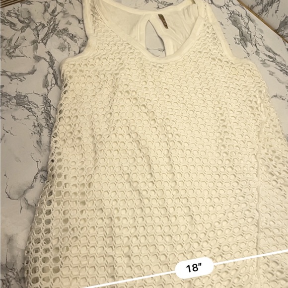 White Sleeveless Scoop Neck Mini Sundress Size Small - Picture 9 of 13